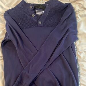 Club Room Blue V-Neck Sweater Classic Knit